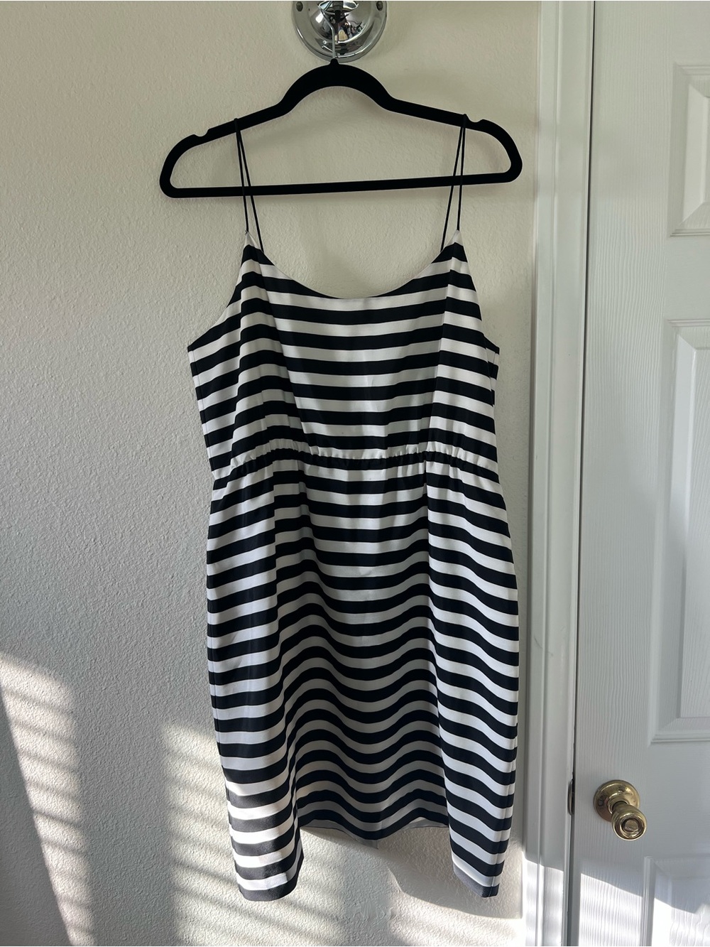 J. Crew Cream and Black Lined Dress